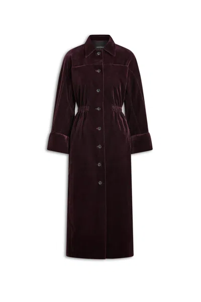 Scanlan Theodore Velvet Dress In Burgundy