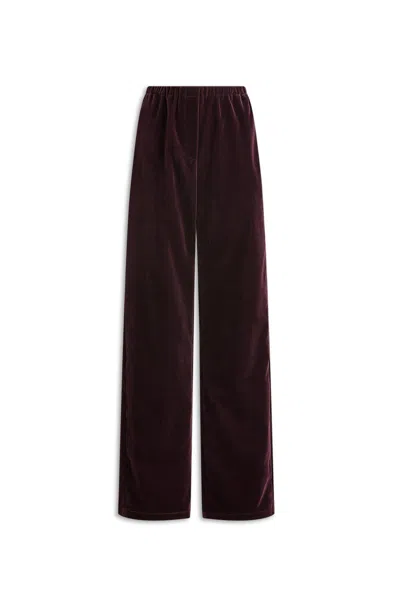 Scanlan Theodore Velvet Soft Trouser In Burgundy