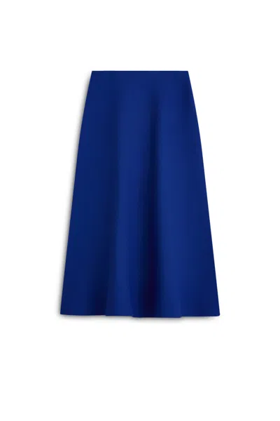Scanlan Theodore Crepe Knit Soft Hem Skirt In Blue