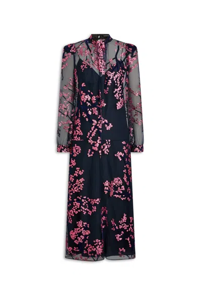 Scanlan Theodore French Blossom Turban Dress In Black