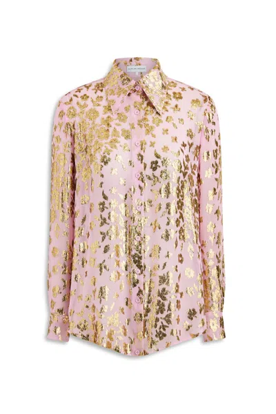 Scanlan Theodore Gold Poppy Shirt In Pink