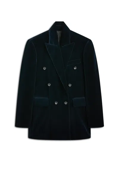 Scanlan Theodore Velvet Double Breasted Jacket In Black