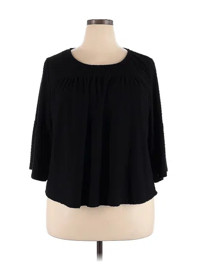 Pre-owned W5 3/4 Sleeve Blouse In Black