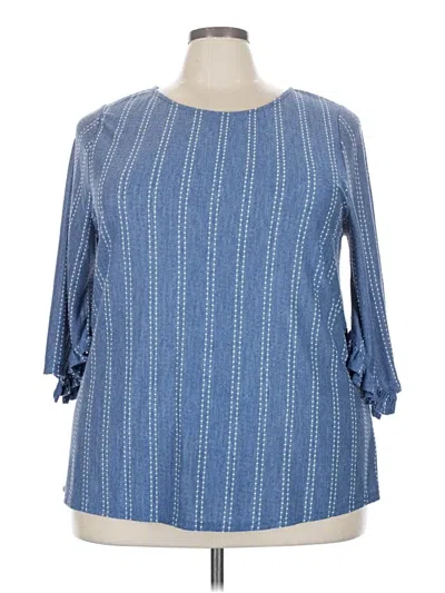 Pre-owned W5 3/4 Sleeve Blouse In Blue