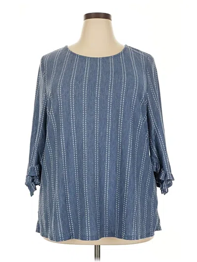 Pre-owned W5 3/4 Sleeve Blouse In Blue