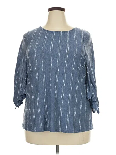 Pre-owned W5 3/4 Sleeve Blouse In Blue