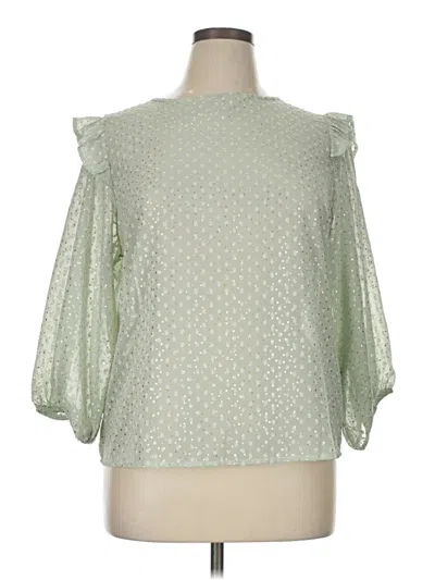Pre-owned W5 3/4 Sleeve Blouse In Green