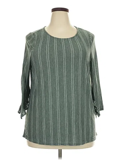 Pre-owned W5 3/4 Sleeve Blouse In Green