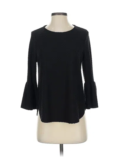 Pre-owned W5 3/4 Sleeve Top Black Boatneck Tops