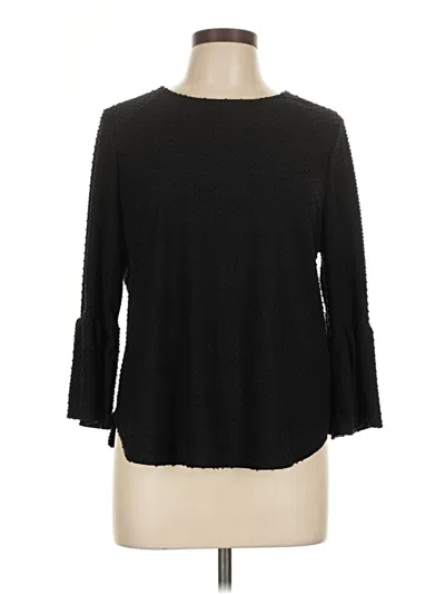 Pre-owned W5 3/4 Sleeve Top Black Boatneck Tops
