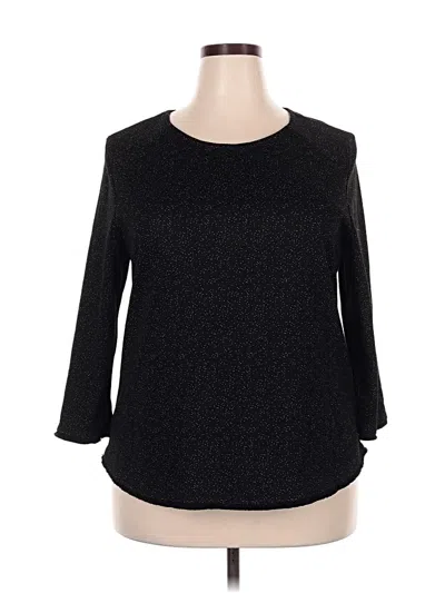 Pre-owned W5 3/4 Sleeve Top Black Boatneck Tops