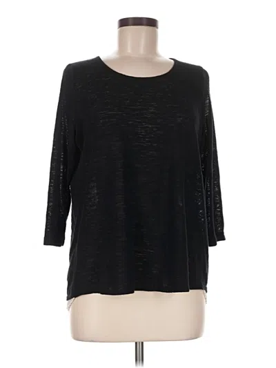 Pre-owned W5 3/4 Sleeve Top Black Boatneck Tops