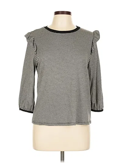 Pre-owned W5 3/4 Sleeve Top Gray Boatneck Tops