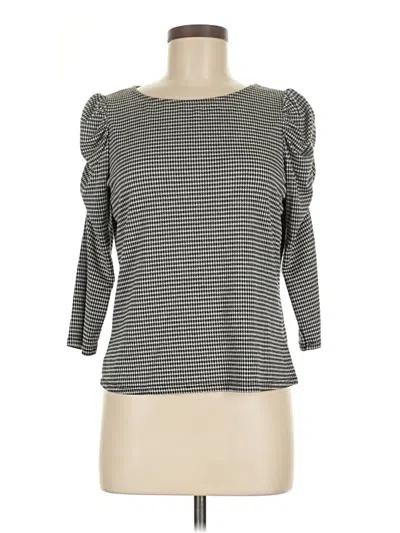 Pre-owned W5 3/4 Sleeve Top Gray Boatneck Tops