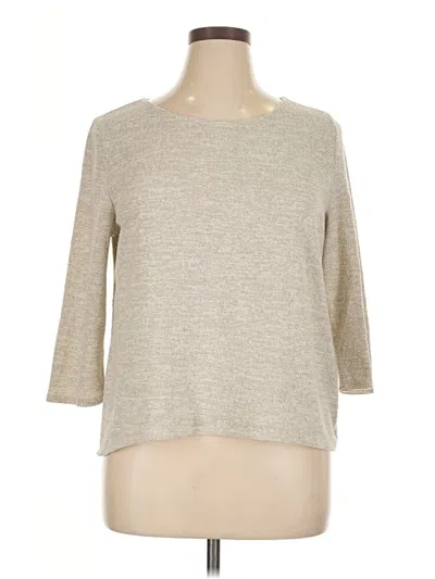 Pre-owned W5 3/4 Sleeve Top Gray Boatneck Tops