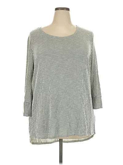 Pre-owned W5 3/4 Sleeve Top Gray Boatneck Tops