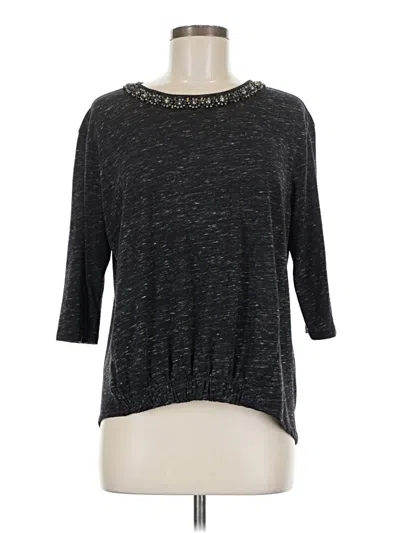 Pre-owned W5 3/4 Sleeve Top Gray Crew Neck Tops