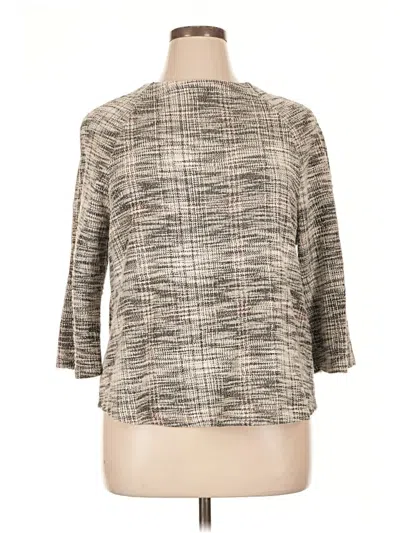 Pre-owned W5 3/4 Sleeve Top Gray Mock Neckline Tops