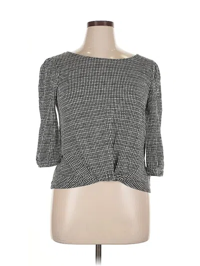 Pre-owned W5 3/4 Sleeve Top Gray Square Neckline Tops