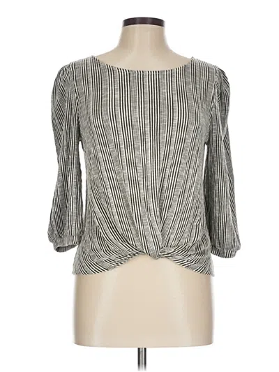 Pre-owned W5 3/4 Sleeve Top Gray Square Neckline Tops