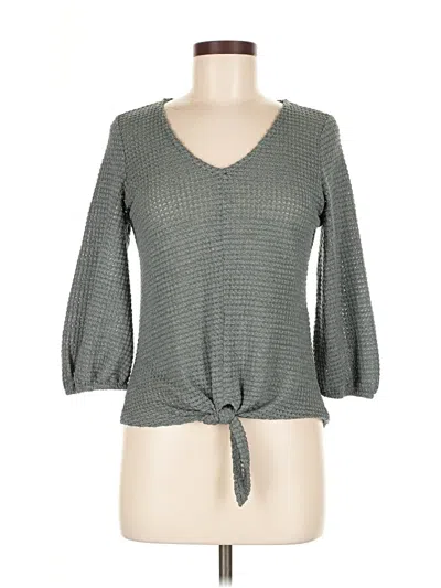 Pre-owned W5 3/4 Sleeve Top Gray V Neck Tops