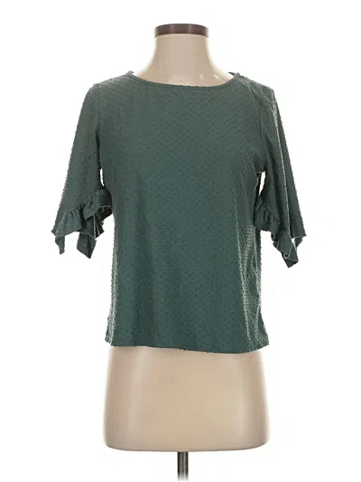 Pre-owned W5 3/4 Sleeve Top Green Boatneck Tops