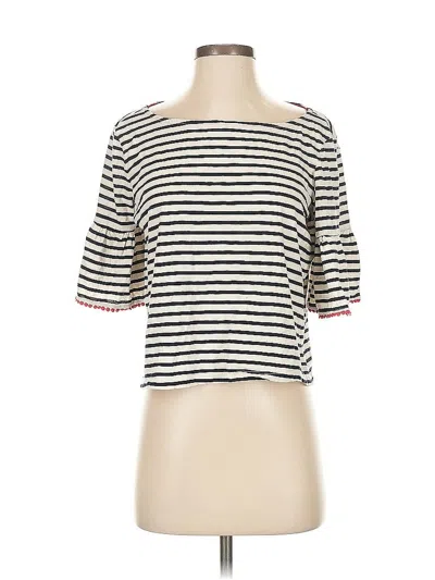 Pre-owned W5 3/4 Sleeve Top Ivory Boatneck Tops In White