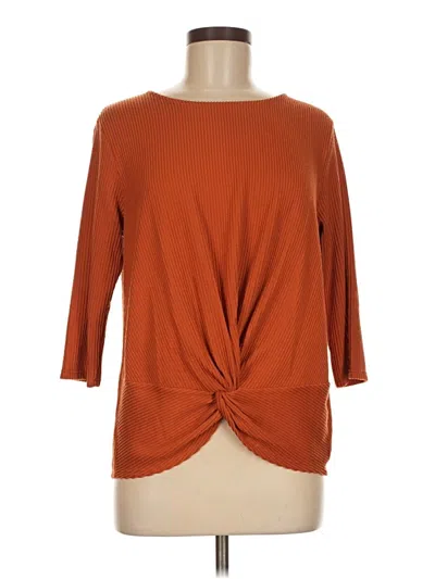 Pre-owned W5 3/4 Sleeve Top Orange Boatneck Tops