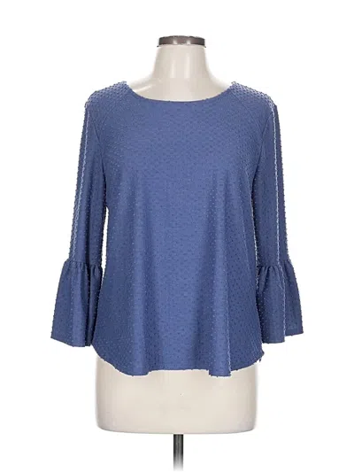 Pre-owned W5 3/4 Sleeve Top Purple Boatneck Tops