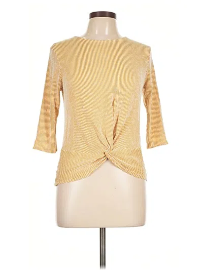 Pre-owned W5 3/4 Sleeve Top Yellow Turtleneck Tops
