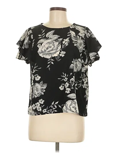Pre-owned W5 Short Sleeve Blouse In Black