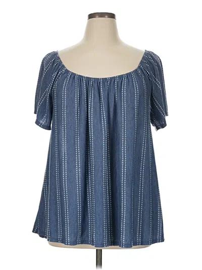 Pre-owned W5 Short Sleeve Blouse In Blue
