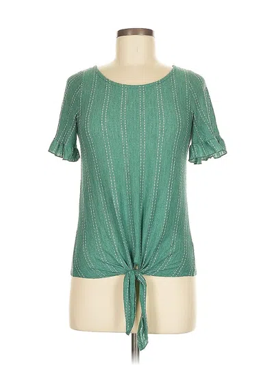 Pre-owned W5 Short Sleeve Blouse In Green