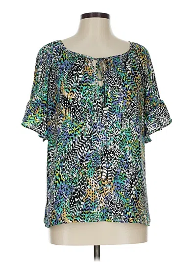 Pre-owned W5 Short Sleeve Blouse In Green