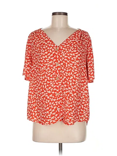 Pre-owned W5 Short Sleeve Blouse In Orange