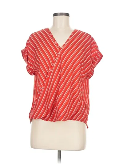 Pre-owned W5 Short Sleeve Blouse In Red