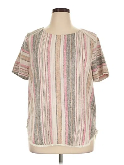 Pre-owned W5 Short Sleeve Blouse In Tan