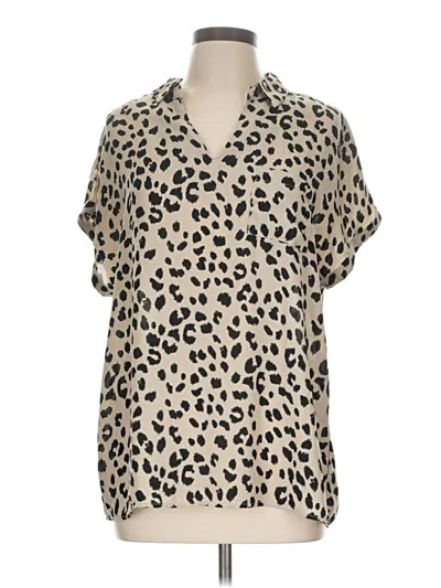 Pre-owned W5 Short Sleeve Blouse In Tan