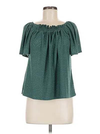 Pre-owned W5 Short Sleeve Blouse In Teal