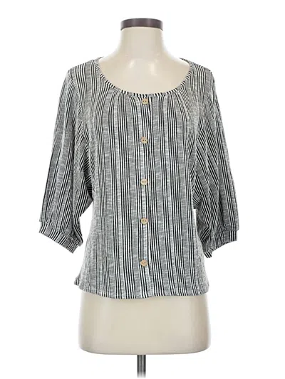 Pre-owned W5 Short Sleeve Henley Shirt In Gray
