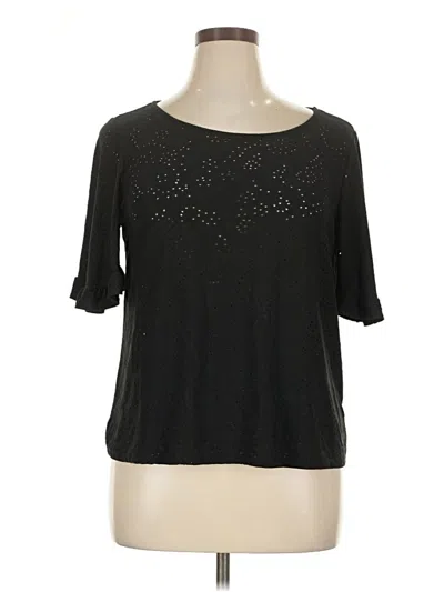 Pre-owned W5 Short Sleeve Top Black Keyhole Neckline Tops