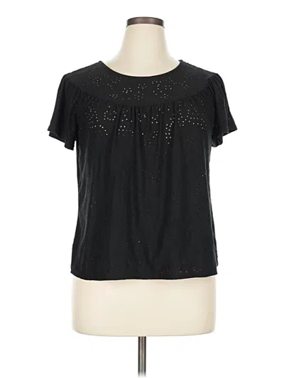 Pre-owned W5 Short Sleeve Top Black Keyhole Neckline Tops