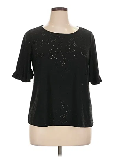 Pre-owned W5 Short Sleeve Top Black Keyhole Neckline Tops