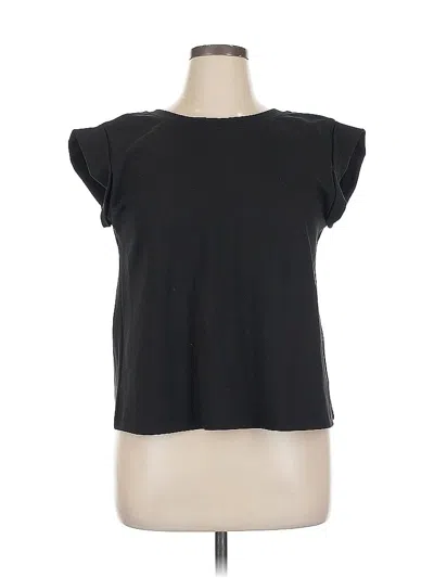 Pre-owned W5 Short Sleeve Top Black Scoop Neck Tops