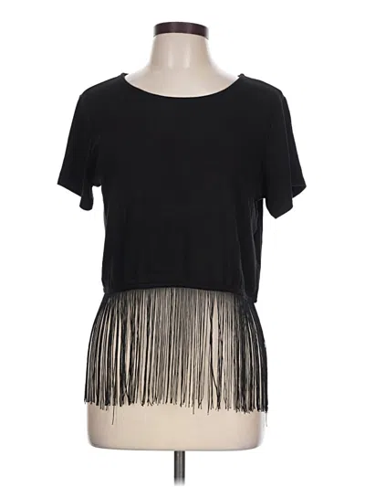 Pre-owned W5 Short Sleeve Top Black Scoop Neck Tops