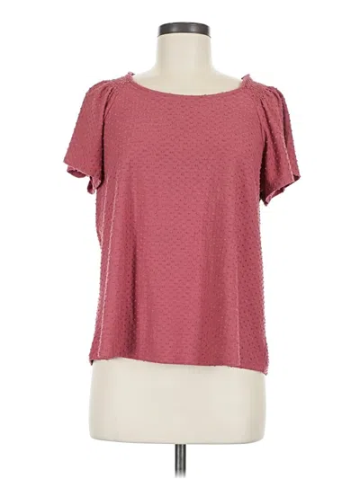 Pre-owned W5 Short Sleeve Top Burgundy Cold Shoulder Neckline Tops