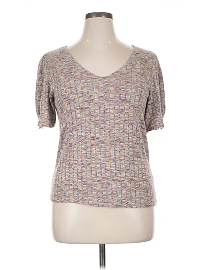 Pre-owned W5 Short Sleeve Top Gray Scoop Neck Tops