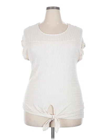 Pre-owned W5 Short Sleeve Top Ivory Keyhole Neckline Tops