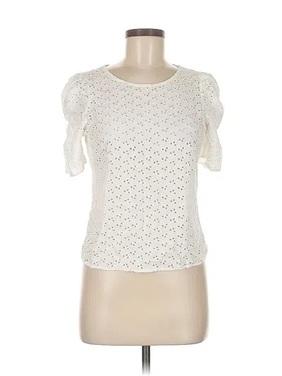 Pre-owned W5 Short Sleeve Top Ivory Sweetheart Neckline Tops In White