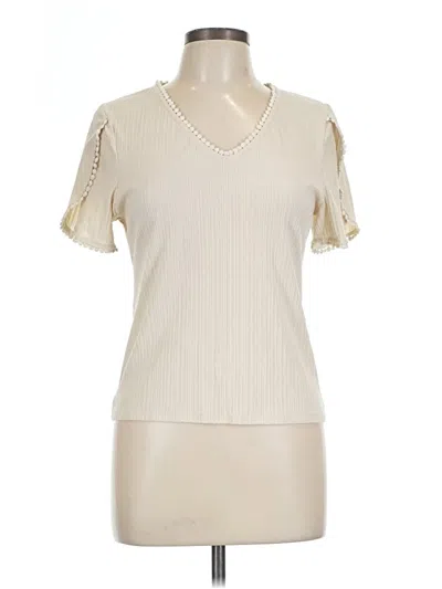 Pre-owned W5 Short Sleeve Top Ivory V-neck Tops